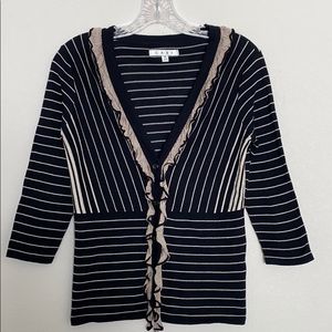 CAbi “The Flirt” Striped Cardigan Size S